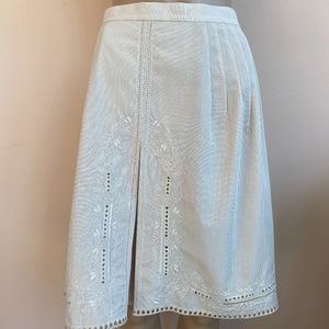 Faconnable Sz 14 A Line Nylon Embroirdered Skirt
